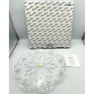 Vintage 1998 Princess House Highlights Lead Crystal Platter 12" USA W/Box NOS